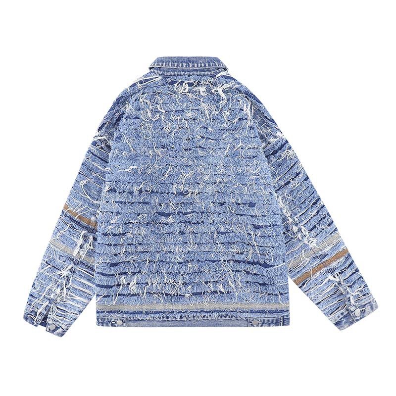 画像3: Heavy wash damage denim jacket G Jean blouson ユニセッ クス男女兼用ヘビーウォッシュダメージ デニムジャケット Gジャンブルゾン (3)