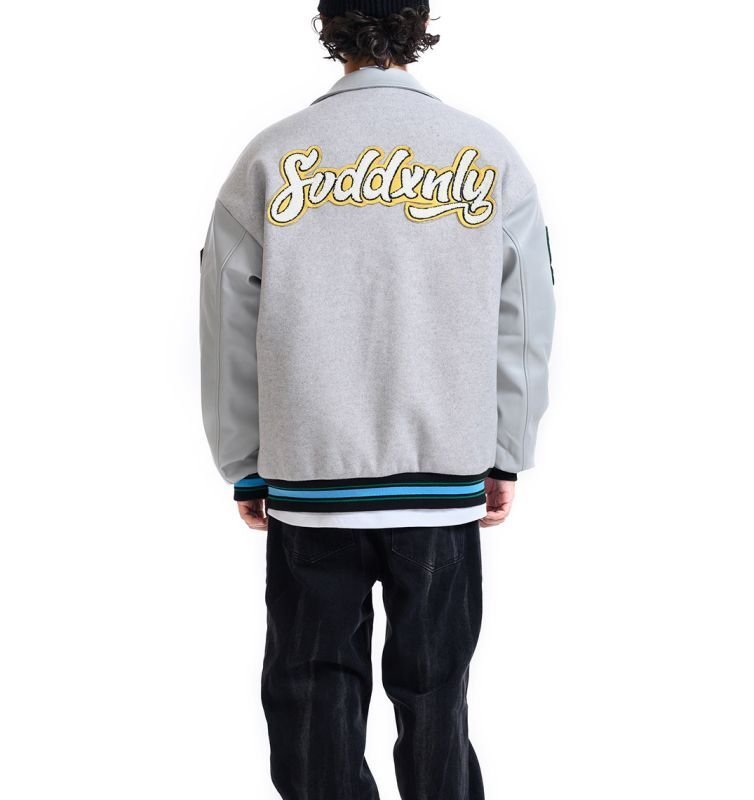 画像4: SVDDXNLY dog embroidery baseball uniform jacket blouson ユニセッ クス男女兼用ドッグ犬刺繍ジャケットスタジアムジャンパー スタジャン ジャケットブルゾンバイカージャケット (4)