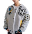 画像7: SVDDXNLY dog embroidery baseball uniform jacket blouson　ユニセッ クス男女兼用ドッグ犬刺繍ジャケットスタジアムジャンパー スタジャン ジャケットブルゾンバイカージャケット (7)