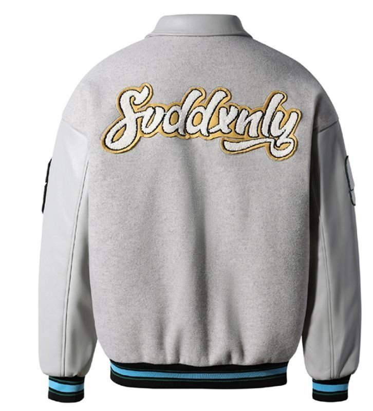 画像2: SVDDXNLY dog embroidery baseball uniform jacket blouson ユニセッ クス男女兼用ドッグ犬刺繍ジャケットスタジアムジャンパー スタジャン ジャケットブルゾンバイカージャケット (2)