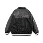 画像6: star button alphabet logo embroidery baseball uniform jacket blouson　ユニセッ クス男女兼用スター星ボタンアルファベットロゴ刺繍ジャケットスタジアムジャンパー スタジャン ジャケットブルゾンバイカージャケット (6)