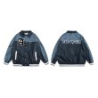 画像3: star button alphabet logo embroidery baseball uniform jacket blouson　ユニセッ クス男女兼用スター星ボタンアルファベットロゴ刺繍ジャケットスタジアムジャンパー スタジャン ジャケットブルゾンバイカージャケット (3)