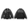 画像4: star button alphabet logo embroidery baseball uniform jacket blouson　ユニセッ クス男女兼用スター星ボタンアルファベットロゴ刺繍ジャケットスタジアムジャンパー スタジャン ジャケットブルゾンバイカージャケット (4)