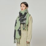 画像4: Unisex tassel shawl muffler Scarves　男女兼用 ユニセックスリーフタッセルマフラー スカーフ (4)