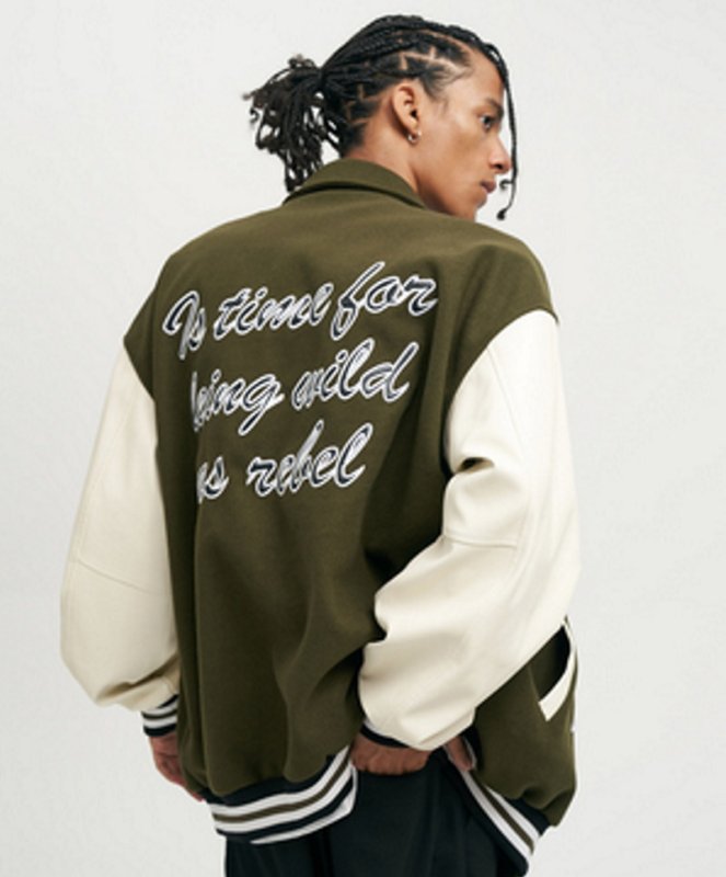 画像9: 27 logo embroidery baseball uniform jacket blouson ユニセッ クス男女兼用27ロアルファベット刺繍ジャケットスタジアムジャンパー スタジャン ジャケットブルゾンバイカージャケット (9)