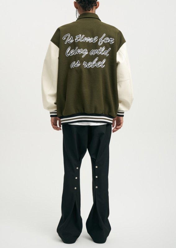 画像7: 27 logo embroidery baseball uniform jacket blouson ユニセッ クス男女兼用27ロアルファベット刺繍ジャケットスタジアムジャンパー スタジャン ジャケットブルゾンバイカージャケット (7)