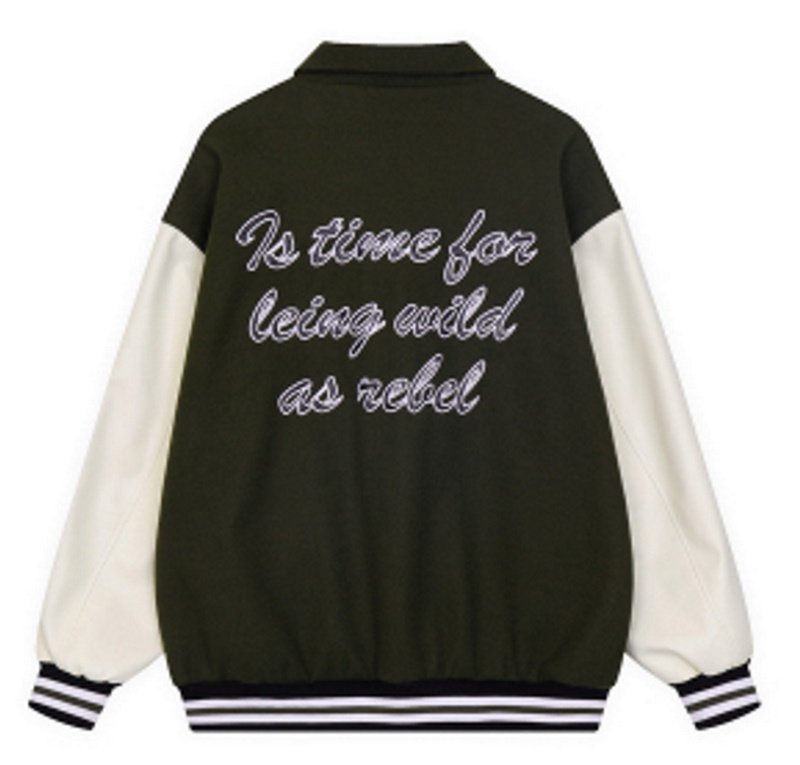 画像2: 27 logo embroidery baseball uniform jacket blouson ユニセッ クス男女兼用27ロアルファベット刺繍ジャケットスタジアムジャンパー スタジャン ジャケットブルゾンバイカージャケット (2)