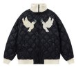 画像1: Pigeon & Alphabet Logo Embroidered high neck zip up baseball uniform jacket blouson　ユニセッ クス男女兼用ピジョン＆アルファベットロゴ刺繍 ハイネックジップアップ刺繍ジャケットスタジアムジャンパー スタジャン ジャケットブルゾンバイカージャケット (1)