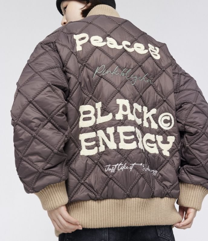 画像8: Pigeon & Alphabet Logo Embroidered high neck zip up baseball uniform jacket blouson ユニセッ クス男女兼用ピジョン&アルファベットロゴ刺繍 ハイネックジップアップ刺繍ジャケットスタジアムジャンパー スタジャン ジャケットブルゾンバイカージャケット (8)