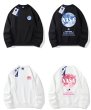 画像2: NASA x Moon x Astronaut joint  print sweatshirt 　ユニセックス 男女兼用 ナサ×ムーン×宇宙飛行士プリントスウェット トレーナープルオーバ  (2)