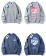 画像3: NASA x Moon x Astronaut joint  print sweatshirt 　ユニセックス 男女兼用 ナサ×ムーン×宇宙飛行士プリントスウェット トレーナープルオーバ  (3)