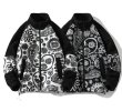 画像3: Paisley stand collar zip-up fleece jacket baseball uniform jacket blouson　ユニセッ クス男女兼用ペイズリースタンドカラージップアップフリースジャケットスタジアムジャンパー スタジャン ジャケットブルゾンバイカージャケット (3)