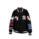 画像7: MLB NY embroidery baseball uniform jacket blouson　ユニセッ クス男女兼用MLB NY 刺繍ジャケットスタジアムジャンパー スタジャン ジャケットブルゾンバイカージャケット (7)