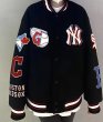 画像6: MLB NY embroidery baseball uniform jacket blouson　ユニセッ クス男女兼用MLB NY 刺繍ジャケットスタジアムジャンパー スタジャン ジャケットブルゾンバイカージャケット (6)