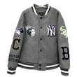 画像2: MLB NY embroidery baseball uniform jacket blouson　ユニセッ クス男女兼用MLB NY 刺繍ジャケットスタジアムジャンパー スタジャン ジャケットブルゾンバイカージャケット (2)