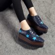 画像5: new star platform lace-up square head loafers pumps　スター星プラットフォームフラットレースアップパンプス (5)