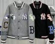 画像3: MLB NY embroidery baseball uniform jacket blouson　ユニセッ クス男女兼用MLB NY 刺繍ジャケットスタジアムジャンパー スタジャン ジャケットブルゾンバイカージャケット (3)