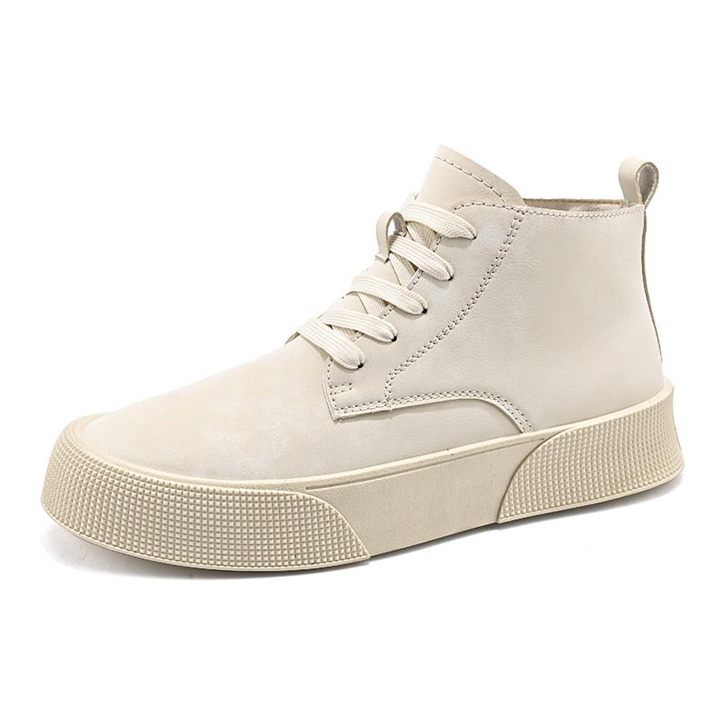 画像5: Men's leather high-top lace-updesert boots sneakers  ユニセックス男女兼用レザームハイカットレースアップデザートブーツマーティンブーツ (5)