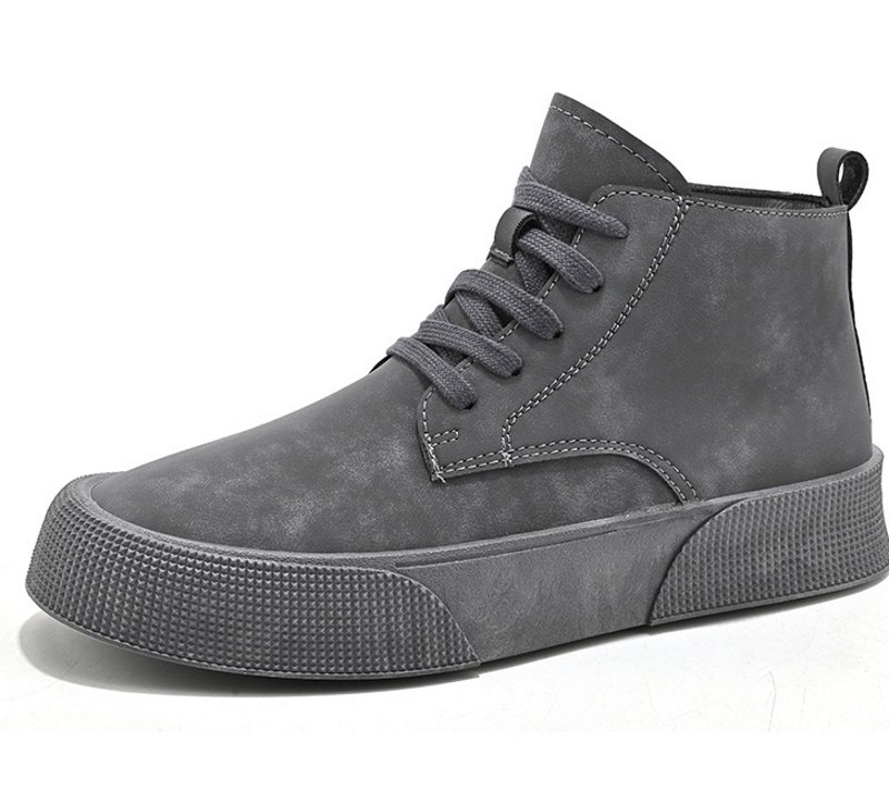画像7: Men's leather high-top lace-updesert boots sneakers  ユニセックス男女兼用レザームハイカットレースアップデザートブーツマーティンブーツ (7)