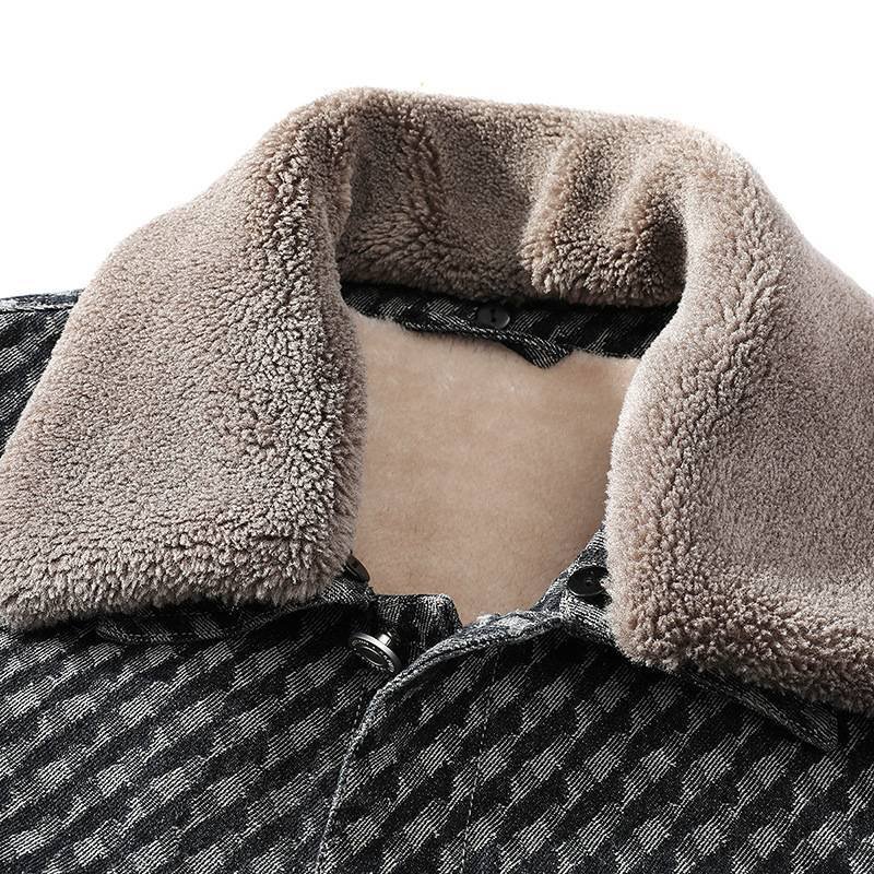 画像4: Loose print inside & collar boa fur Jacket jacket blouson ユニセッ クス男女兼用ルーズフレンチ柄内側&襟ボアファー付きジャケットブルゾン (4)