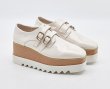 画像5: enamel platform lace-up square head loafers pumps　エナメルダブルベルトプラットフォームパンプススリッポン (5)