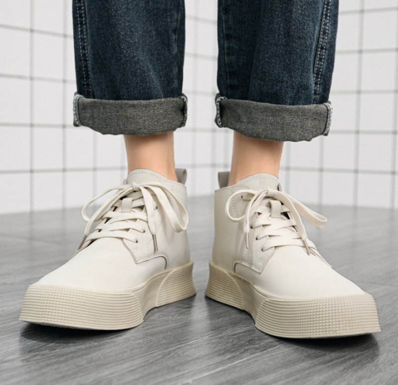 画像6: Men's leather high-top lace-updesert boots sneakers  ユニセックス男女兼用レザームハイカットレースアップデザートブーツマーティンブーツ (6)