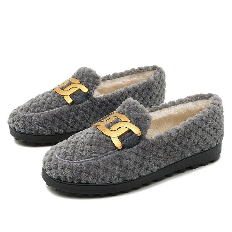 画像5: Fur hardware slip-on flat pumps　金具フラットファースリッポンパンプス (5)