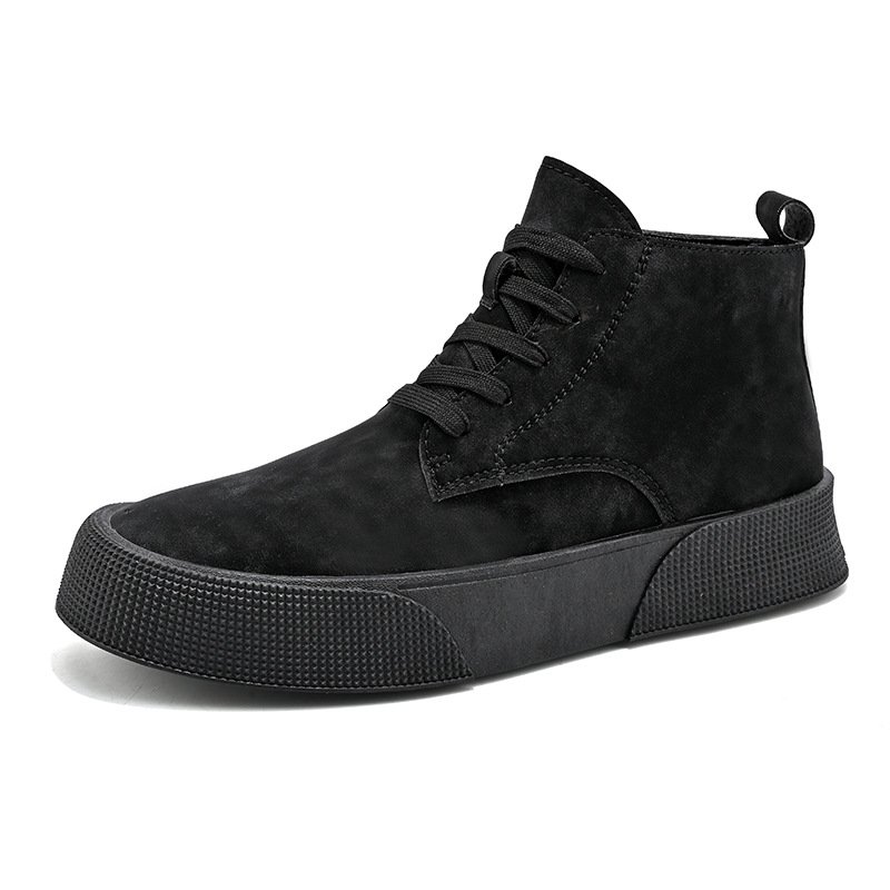 画像3: Men's leather high-top lace-updesert boots sneakers  ユニセックス男女兼用レザームハイカットレースアップデザートブーツマーティンブーツ (3)
