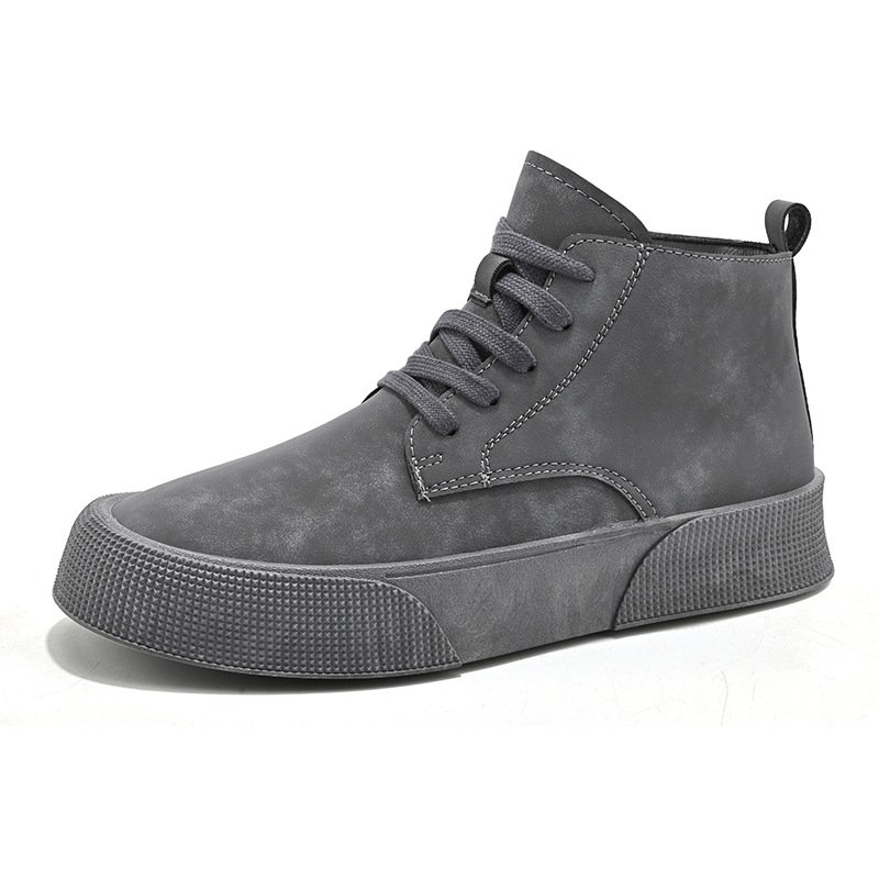 画像2: Men's leather high-top lace-updesert boots sneakers  ユニセックス男女兼用レザームハイカットレースアップデザートブーツマーティンブーツ (2)