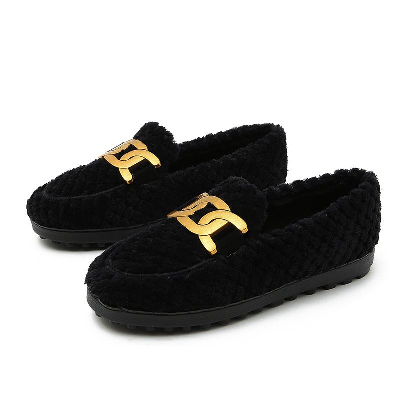 画像3: Fur hardware slip-on flat pumps　金具フラットファースリッポンパンプス (3)