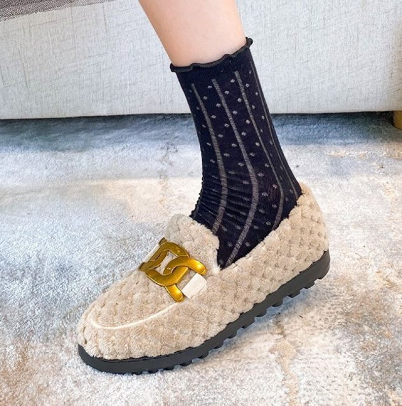 画像4: Fur hardware slip-on flat pumps　金具フラットファースリッポンパンプス (4)