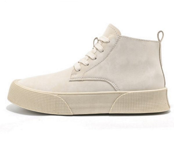 画像1: Men's leather high-top lace-updesert boots sneakers 　ユニセックス男女兼用レザームハイカットレースアップデザートブーツマーティンブーツ (1)