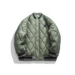 画像5: Rhombus-shaped quilted light down jacket baseball uniform jacket blouson　ユニセッ クス男女兼用キルティングライトダウンジャケットスタジアムジャンパー スタジャン ブルゾンバイカージャケット (5)