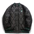 画像10: Rhombus-shaped quilted light down jacket baseball uniform jacket blouson　ユニセッ クス男女兼用キルティングライトダウンジャケットスタジアムジャンパー スタジャン ブルゾンバイカージャケット (10)