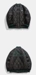 画像2: Rhombus-shaped quilted light down jacket baseball uniform jacket blouson　ユニセッ クス男女兼用キルティングライトダウンジャケットスタジアムジャンパー スタジャン ブルゾンバイカージャケット (2)