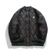 画像7: Rhombus-shaped quilted light down jacket baseball uniform jacket blouson　ユニセッ クス男女兼用キルティングライトダウンジャケットスタジアムジャンパー スタジャン ブルゾンバイカージャケット (7)