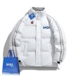 画像2: simple NASA logo 2 lines Down jacket baseball uniform jacket blouson　ユニセッ クス男女兼用シンプルNASAナサロゴ 2本ラインダウンジャケットジャケットスタジアムジャンパー スタジャン ブルゾンバイカージャケット (2)