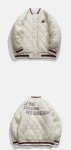 画像3: Rhombus-shaped quilted light down jacket baseball uniform jacket blouson　ユニセッ クス男女兼用キルティングライトダウンジャケットスタジアムジャンパー スタジャン ブルゾンバイカージャケット (3)