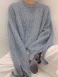 画像9: sleeve length ribbon sweater　袖口リボンがポイント丸首ラウンドネックセータープルオーバ (9)