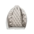 画像4: quilted padded jacket baseball uniform jacket blouson　ユニセッ クス男女兼用Hマークキルティング中綿入りダウンジャケットスタジアムジャンパー スタジャン ブルゾンバイカージャケット (4)