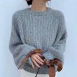 画像7: sleeve length ribbon sweater　袖口リボンがポイント丸首ラウンドネックセータープルオーバ (7)