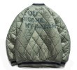 画像1: Rhombus-shaped quilted light down jacket baseball uniform jacket blouson　ユニセッ クス男女兼用キルティングライトダウンジャケットスタジアムジャンパー スタジャン ブルゾンバイカージャケット (1)