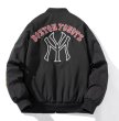 画像4: NY New York Yankees MA-1 stadium jumper baseball uniform jacket blouson　ユニセッ クス男女兼用NYニューヨークヤンキースロゴジャケットスタジアムジャンパー スタジャン ブルゾンバイカージャケット (4)