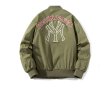 画像3: NY New York Yankees MA-1 stadium jumper baseball uniform jacket blouson　ユニセッ クス男女兼用NYニューヨークヤンキースロゴジャケットスタジアムジャンパー スタジャン ブルゾンバイカージャケット (3)