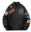 画像2: NY New York Yankees MA-1 stadium jumper baseball uniform jacket blouson　ユニセッ クス男女兼用NYニューヨークヤンキースロゴジャケットスタジアムジャンパー スタジャン ブルゾンバイカージャケット (2)