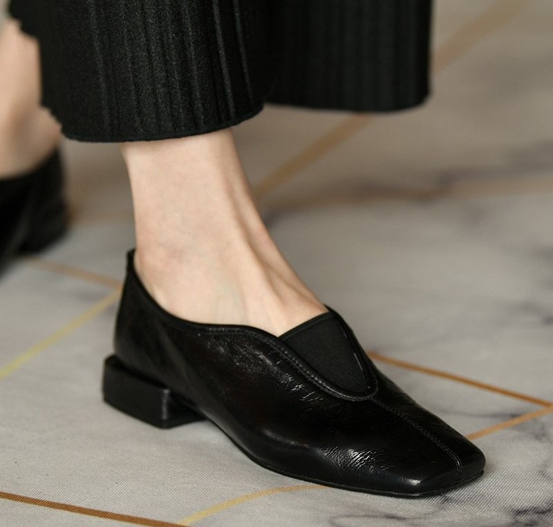 画像4: genuine leather patent flat pumps 本革パテントレザーフラットパンプス (4)