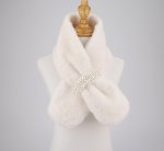 画像6: pearl plush neck imitation rabbit fur shawl muffler Scarves　パール付きフェイクファーラビットモコモコマフラー スカーフ (6)