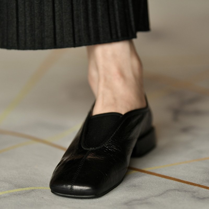 画像3: genuine leather patent flat pumps 本革パテントレザーフラットパンプス (3)