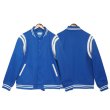 画像5: striped stitching simple jacket baseball uniform jacket blouson　ユニセッ クス男女兼用ストライプステッチングジャケットスタジアムジャンパー スタジャン ブルゾンバイカージャケット (5)