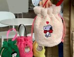 画像5: snoopy fur bag tote  Bag　スヌーピーファーモコモコトートバッグ (5)